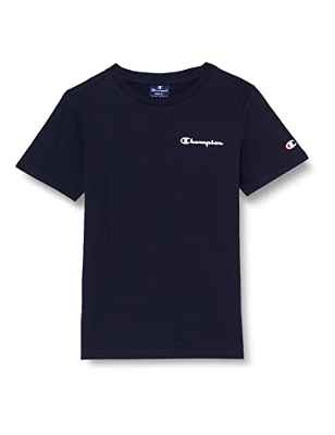 Champion American Classics-Small Script Logo S-S Camiseta, Negro, 3-4 Años niños y niñas