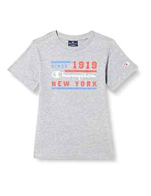 Champion Legacy Graphic Shop S/S Camiseta, Gris Melange Claro, 11-12 Years para Niños