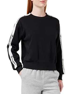Champion Sport Tape Boxy Crewneck Sudadera Deporte Mujer, Negro, M