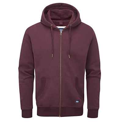 Charles Wilson Sudadera con Cremallera Completa con Capucha Peso Intermedio (M, Dark Port (0822))