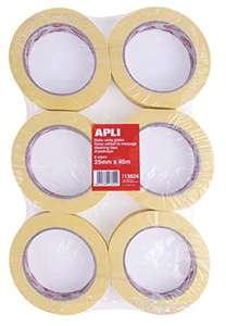 Cinta de pintor, 25 mm x 45 m, pack de 6 rollos