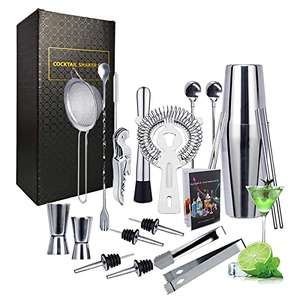 Coctelera, Juego de Coctelera de Acero Inoxidable de 22 piezas