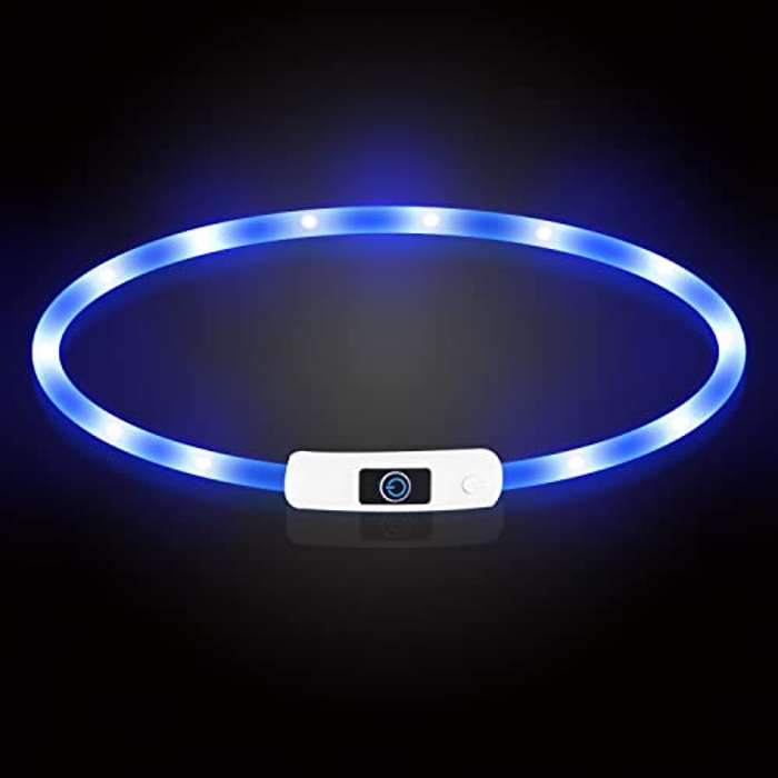 Collar luminoso para perros recargable con 3 modos de luz