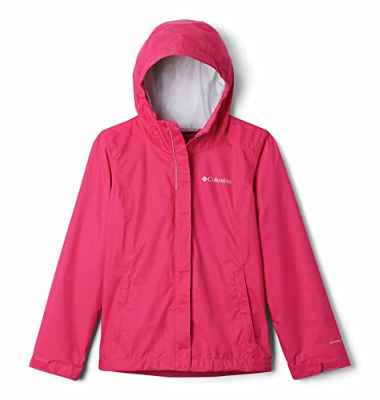 Columbia Arcadia, Chaqueta de Lluvia, Niña, Rosa (Cactus Pink), XXS