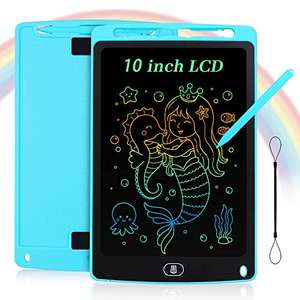 Coolzon Tabla gráfica LCD de escritura de 10" con pantalla de color, pizarra de dibujo portátil Ewriter borrable con botón de bloqueo.