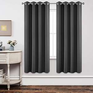 Cortinas Opacas 2 Piezas (Gris Oscuro, 2x140x175cm)