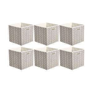 Cubos organizadores de tela plegables 6ud con ojales ovalados topo (26,7 x 26,7 28 cm,) VARIOS COLORES