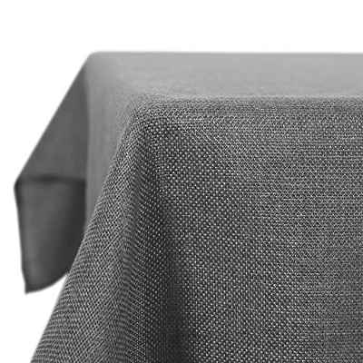 Deconovo Mantel Mesa Rectangular para Comedor Cocina o Salón Efecto Lino 132 x 229 cm Gris