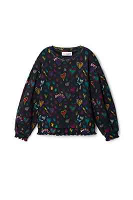 Desigual Sweat_Cristal 2000 Black Sudadera, Negro, M para Niñas