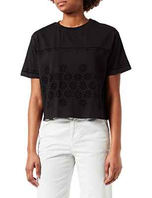 Desigual TS_Padel Camiseta, Black, L De Las Mujeres