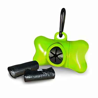 Dispensador bolsas caca perro, dispensador bolsas con forma de hueso color a elegir con 30 bolsas, pack dispensador bolsas caca perro con 30 bolsas, dispensador forma hueso + 30 bolsas (Verde)