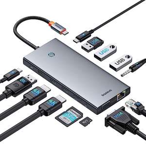 Dock USB C 13 en 1 de Baseus con capacidad para conectar 3 monitores