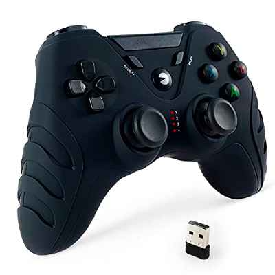 DuLingKer Mando PC Inalámbrico, Mando PS3 PC Gamepad con Doble Vibración, Inalámbrico 2,4G Game Mandos para PC Windows 11 10 8 7, PS3, Android Smart TV, TV Box, Steam, Raspberry Pi