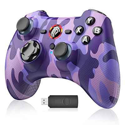 EasySMX Mandos PC PS3, [Regalos Originales] 2.4G Mandos PS3 PC, Controller PS3 PC, Gamepad PC, Controlador PS3 con Bateria Incorporada, Vibración Dual y Turbo para PC Windows/PS3/Switch/Andriod TV Box