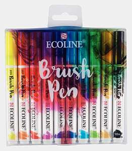 ECOLINE BRUSHPEN ESTUCHE 10, Plástico, azul