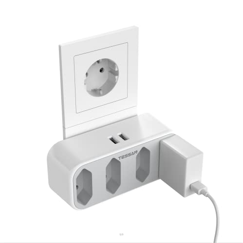 Enchufe pared 4 Enchufes y 2 Puerto USB