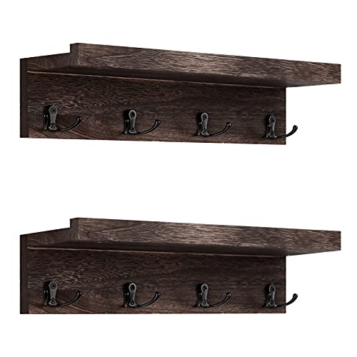 Estanterías flotante de pared con ganchos