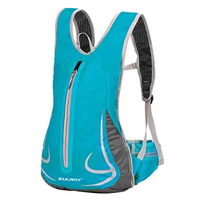 EULANT Actualizado Mochilas Senderismo Pequeña, 14L Mochila Correr, Ligero Mochila de Bicicleta Reflectante, Mochila Deportes para Acampar Caminar Viajar Gym Escuela Pesca Trekking Bici,Azul