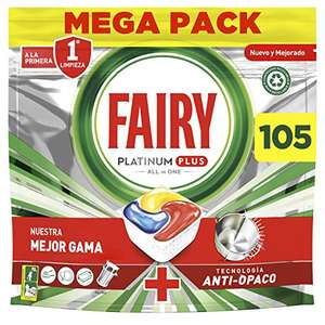 Fairy Platinum Plus Todo en Uno Pastillas Lavavajillas, 105 Capsulas Lavavajillas (5 x 21)