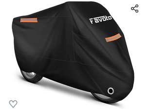 Favoto Funda para Moto Cubierta de la Motocicleta 210T Protectora con Banda Reflectante a Prueba de Sol Agua Lluvia
