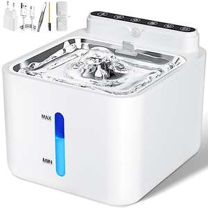 Fuente para Gatos con Sensor de Movimiento, PLOOHT 3,2L a Pilas Sin Cable