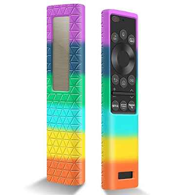 Funda Silicona para Mando Samsung Solar BN59-01357B BN59-01357A BN59-01357D Antideslizante Carcasa de Protector para Mando TV Samsung QLED 2021 Solar Remote (Glow Blue)