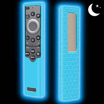 Funda Silicona para Mando Samsung Solar BN59-01385 BN59-01386 Series BN59-01391A [Antideslizante] Carcasa de Protector Compatible con Mando TV Samsung SolarCell Remote 2022 (Glow Green)