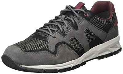 Geox U Delray, Zapatillas Hombre, Gris/Negro, 42 EU
