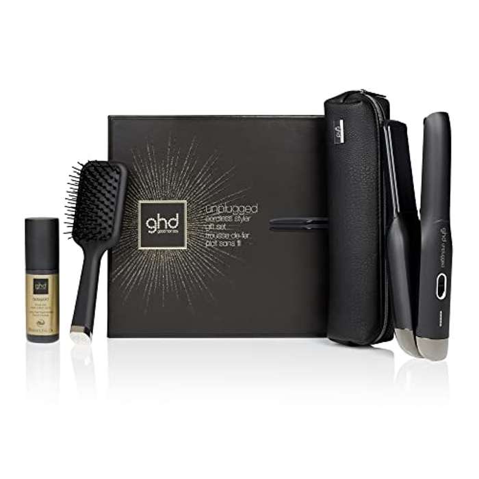 ghd unplugged Gift Set plancha cepillo, funda y protector calor