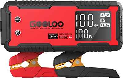 GOOLOO Arrancador de Coches 4000A Arrancador de Baterias de Coche Supersafe Carga rápida Bidireccional de 100 W/12V Booster Arrancador Baterias(para 12.0L de Gasolina o 10.0L de Diésel)