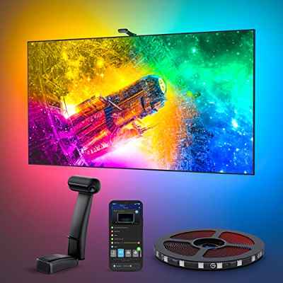 Govee T2 Envisual TV Backlights con Dual-Cámara, 3,6m RGBIC WiFi Tira LED soporta TV de 55-65 Pulgadas, Adaptan a Televisor Ultrafino Govee T2 Tira DreamView para Juego y Entretenimiento Doméstico