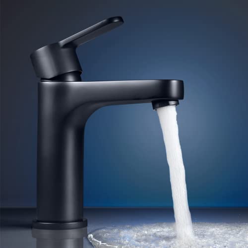 Grifo lavabo negro sencillo