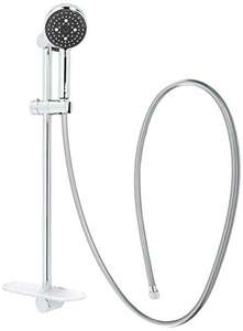 GROHE Vitalio Go 100- Conjunto de ducha con bandeja (teleducha 10 cm con 1 chorro, barra ducha 62 cm) sin taladros