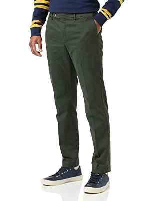 Hackett London Core Sanderson, Pantalones Hombre, Verde (Peat), 32W / 32L