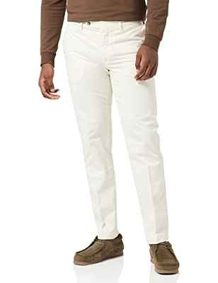Hackett London Core Sanderson Pantalones para Hombre, Beige (Ecru), 35W / 30L