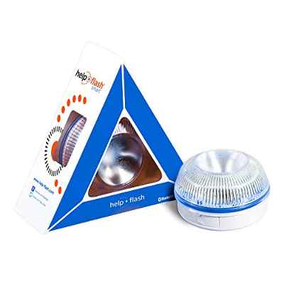 HELP FLASH SMART Luz de emergencia autónoma para vehículos, Señalización de emergencia V16 HOMOLOGADA, Conexión inteligente aplicación INCIDENCE APP, Amarillo auto