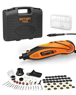 Herramienta rotativa, ENGINDOT 135W Multi Tool Kit con 80 accesorios y 4 accesorios, velocidad variable 10000-32000 RPM, eje flexible, para fresado, corte y grabado y creaciones de bricolaje