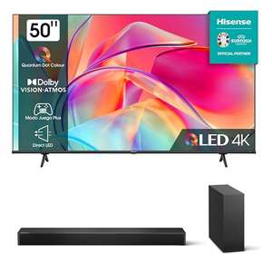 Hisense 50E7KQ QLED Smart TV + HS2100 Barra de Sonido 240W, 2.1, DTS Virtual X