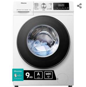 Hisense WFQA9014EVJMW - Lavadora con Vapor, Conectividad Wifi, Carga Frontal 9 Kg Lavado, 1400 rpm