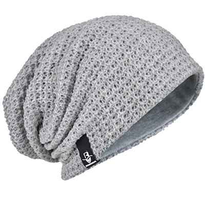 HISSHE Hombres Gorro de Gran tamaño Flexible Cráneo Tejer Holgado Gorra Sombreros de Esquí B08 (Pálido,Talla L)