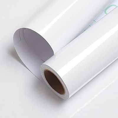 Hode Papel Adhesivo para Muebles Blanco 44cm X 5m Impermeable Vinilo Pegatina Autoadhesivo Decorativo Papel Pintado Cocina Baño PVC