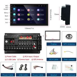 Hodozzy 2/32GB 11,2 DIN-GPS/ 7 Pulgada Touchcreen,WiFi/USB/AUX/Bluetooth/RDS/FM/iOS/Android+ISO Cable Adaptador