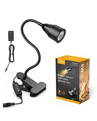 Honpal Lámpara para Terrario UVA+UVB LED Lámpara Compacta de luz Solar para Reptiles y Anfibios, Tortuga Dragón Barbudo Camaleón Serpiente, luz Giratoria 360° (10.0-5W)