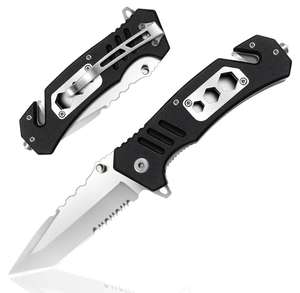 HONZIN 6 en 1 Navaja de Bolsillo 3Cr13 Multiherramienta de Acero Inoxidable, Mango G10