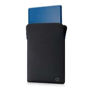 HP Funda Protectora Reversible para Portátil de hasta 15,6" - (Tela de Neopreno, Cierre Esquinero Sin Cremallera), Color Azul y Negro