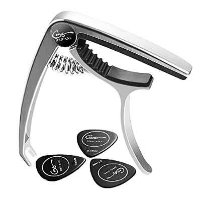 Hricane Cejilla de guitarra para guitarra acústica de cambio rápido Capo guitarra eléctrica con 3 púas