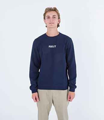 Hurley Fastlane Crew Fleece, Sudadera Hombre, Obsidian, S