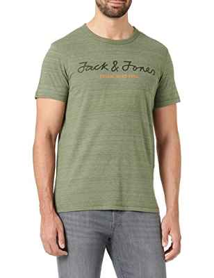 Jack & Jones Jcoberg Noos Upscaled tee SS-Camiseta de Manga Corta con Cuello Redondo, Cuatro Hojas Clover, XL para Hombre