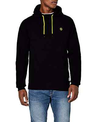 Jack & Jones Jcopinn Sweat Hood Noos Capucha, Negro (Black Fit:reg/Yellow String), Medium para Hombre