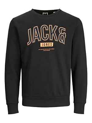 Jack & Jones Jcothomas Sweat Crew Neck Fst-Sudadera, Negro, L para Hombre